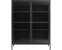 Olan glazen vitrinekast - 140 cm - zwart