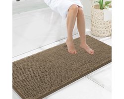 Olanly Badmat Antislip – Chenille Douchemat – Badmat Badkamer – Kameel – 51X120cm