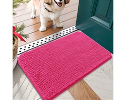 Olanly - Deurmat - Binnen deurmat - Waterabsorberend en antislip - 41x61cm - Roze rood