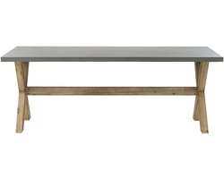 OLBIA - Tuintafel - Grijs - 100 x 200 cm - Vezelcement