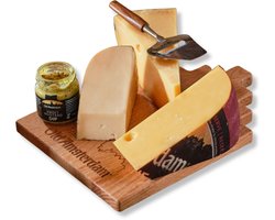 Old Amsterdam Kaasplank Grachtenpand – Houten Borrelplank en Serveerplank – Tapasplank Cadeau – Kaasplank Hout