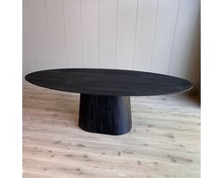 Old Inn - Eetkamertafel Oslo ovaal Zwart 160cm