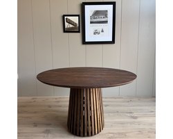 Old Inn - Eettafel Sevilla Rond Bruin 150cm