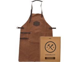 Old West BBQ Schort Barbecue Schort Leer - Cognac Bruin