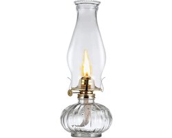 Olielamp Glas - Kerosine Lantaarn - Buitenverlichting - Hittebestendig - 35 cm Hoog - Transparant