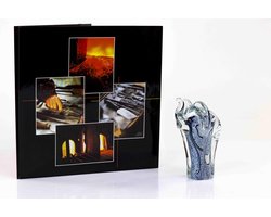Olifant Beeld Grijs met Wit H12 cm Glas Sculptuur