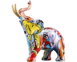 Olifant Decor Creativiteit Graffiti Beeldjes, Hars Kleurrijke Standbeelden Woondecoratie Kunst, Geschikt voor het Vullen van Ruimte Decor in de Woonkamer