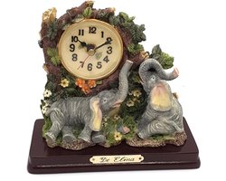 Olifant decoratie tafelklok – 16 cm tafel klok hoogte | GerichteKeuze