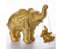 Olifant Moeder En Zoon Decoraties Stand -16x13cm- beeld Desktop Woonkamer Kast Huis Decoratie Hars Ambacht Sculptuur Dieren Beeldje