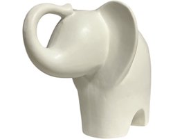 Olifanten Beeldje – Minimalistische Olifant Decoratie – Keramisch Woonaccessoire – Modern Interieur – Wit