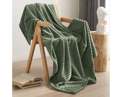Olijfgroene Fleece Deken 127x156 Cm Zachte Lichte Pluche Banket Voor Binnen En Buiten Onderhoudsvriendelijk Sofadeken Knuffeldeken Woondeken Luchtige Fleecebanket