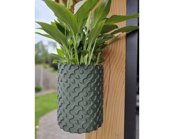 Olijfgroene Wand Bloempot - 17 cm | Stijlvolle Muurdecoratie & Woonaccessoires