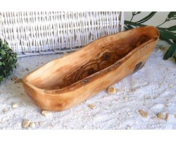 Olijfhout - Schaal langwerpig 'Rustic' - Uniek design - 35-39 cm