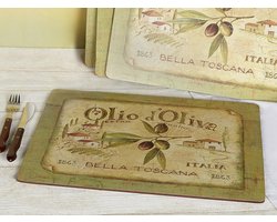 Olio D'Oliva Premium 4-Delige Set Extra Grote Kurk-Placemats, Meerkleurig, 40 x 29 cm