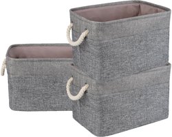 Oliva's - Kast Organizers - Set van 3 stevige opbergmanden - Opberg box / doos / mand - Grijs