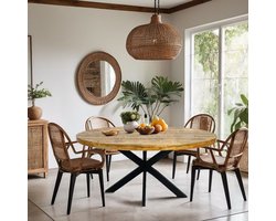 Olivia | eettafel | tabakskleur | massief mangohout | 190x100cm | ovale eettafel | eettafel | houten eettafel | eettafel industrieel | Wood Selections