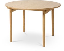 Olivine Kjeld Ronde Eettafel Naturel - Verlengbaar - Eetkamertafel - Scandinavisch - tot 210 cm te verlengen - Exclusief Verlengstuk - Ø 120 x 75 cm