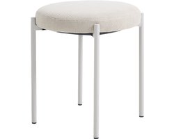 Olivine Pico Metalen Krukje Beige - 48 cm - Stoffen Zitting - Laag - Scandinavisch - Zand