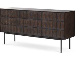 Olivine Vanja Sideboard Donkerbruin - Hout - Metalen Poten - Dressoir - Opbergkast - Klassiek - Industrieel - Eikenhout - 160 x 45 x 79 cm