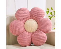 OLOEY Bloemen kussen - bloemvormige kussen kussen decoratie daisy kussen - schattig klem kussen bloemen vloer kussen zacht - zitkussen - roze - 15,7 inch (ongeveer 39,9 cm)