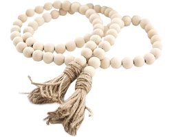 OLOEY Boerderij String Beads 147,32 cm houten kralen Bohemian Flower Flower Ring - Landelijke Bohemian wind chic decoratie muren - kasten en tafels