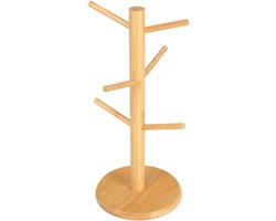 OLOEY Mokhouder in de vorm van een boom-koffiekophouder met 6 haken (geel)