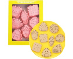 OLOEY Set van 8 stuks - Cute koekjes donut vorm - Plastic bakken vormen vorm - Huishoudelijke snacks koekjes pers gereedschap