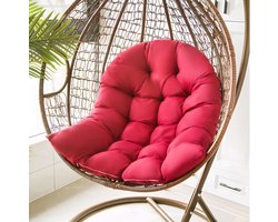 OLOEY Verdikte schommelstoel-Hanging bed speciaal kussen-Premium wijn rode kleurcombinatie-stof zacht vol-effectieve buffer drukvermindering-Binnen-patio-balkon buiten beschikbaar