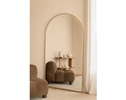 OlsaLiving Boogspiegel 180x100 cm - Goud - Grote Staande Passpiegel - Aluminium Frame - Luxe Design Spiegel