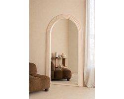 OlsaLiving Organische Spiegel 180x100 cm - Beige - Grote Staande Passpiegel - Massief Houten Frame - Japandi Design
