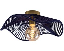 Olucia - ANNELOT - Plafondlamp - Messing / Blauw - Vorm: Overig