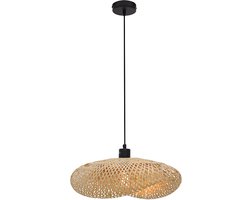 Olucia - Bamboe hanglamp bruin, Sezen - Vorm: Ovaal