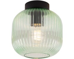 Olucia - CHARLOIS - Plafondlamp - Groen / Zwart - Vorm: Rond