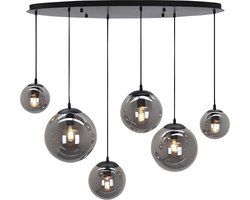 Olucia - Design hanglamp grijs, Dolf - Vorm: Ovaal