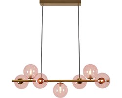 Olucia - Design hanglamp roze, Remo - Vorm: Rechthoek