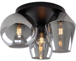 Olucia - Design plafondlamp grijs, Lazaro - Vorm: Rond