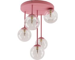 Olucia - Design plafondlamp roze, Stacy - Vorm: Rond