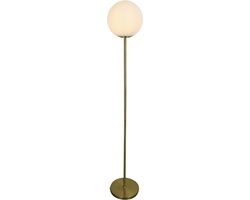 Olucia - Design vloerlamp wit, Dolf, met schakelaar - Vorm: Rond