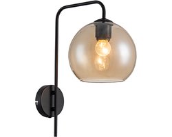 Olucia - Design wandlamp amber, Giada, met schakelaar - Vorm: Rond