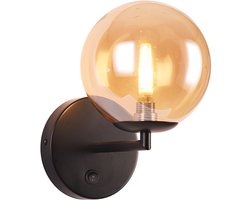 Olucia - Design wandlamp amber, Remo, met schakelaar - Vorm: Rond