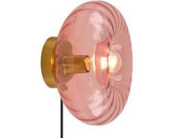 Olucia - DIANE - Wandlamp - Roze / Messing - Vorm: Rechthoek