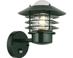 Olucia - FELICE - Buitenmuurlamp met bewegingssensor - Groen - Vorm: Rond