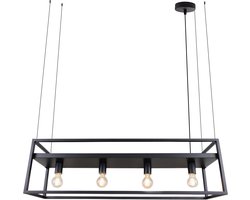 Olucia - Industriële hanglamp zwart, Frama - Vorm: Rechthoek