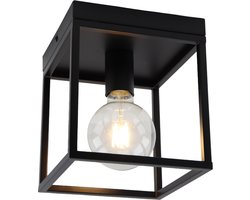Olucia - Industriële plafondlamp zwart, Frama - Vorm: Vierkant
