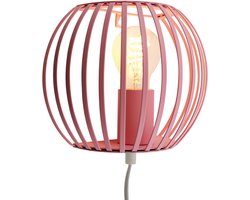 Olucia - Industriële wandlamp roze, Lieve, met schakelaar - Vorm: Rond
