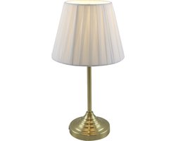 Olucia - Klassieke tafellamp messing, Jivan, met schakelaar - Vorm: Ovaal