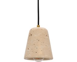 Olucia - Marmeren hanglamp beige, Claes - Vorm: Peer