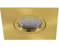 Olucia - Moderne badkamer inbouwspot messing, Jill, IP44 - Geschikt voor Badkamer - Vorm: Vierkant