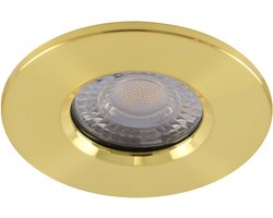 Olucia - Moderne badkamer inbouwspot messing, Jule, IP65 - Geschikt voor Badkamer - Vorm: Rond