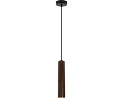 Olucia - Moderne hanglamp hout, Nadi - Vorm: Cilinder